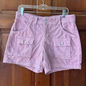 BDG Urban Outfitters Pink Corduroy Cargo Shorts High Rise Utility Shorts Size 8